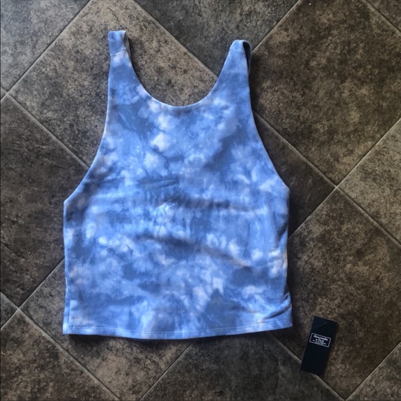 Abercrombie Wash Effect Cross Back Cropped Tank NWT - Picture 9 of 12